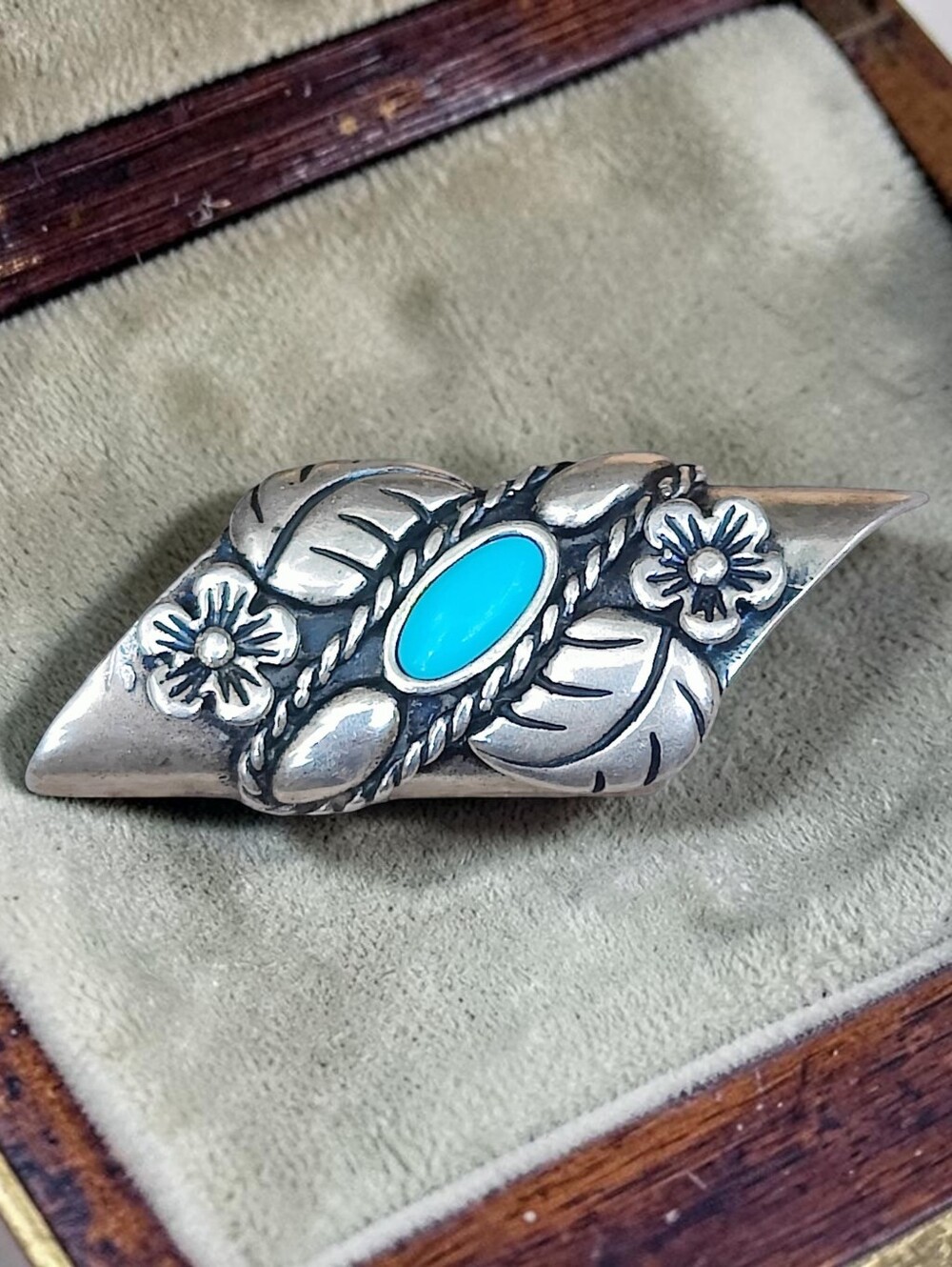 Vintage Sterling Silver Carolyn Pollack Turquoise Pendant